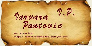 Varvara Pantović vizit kartica